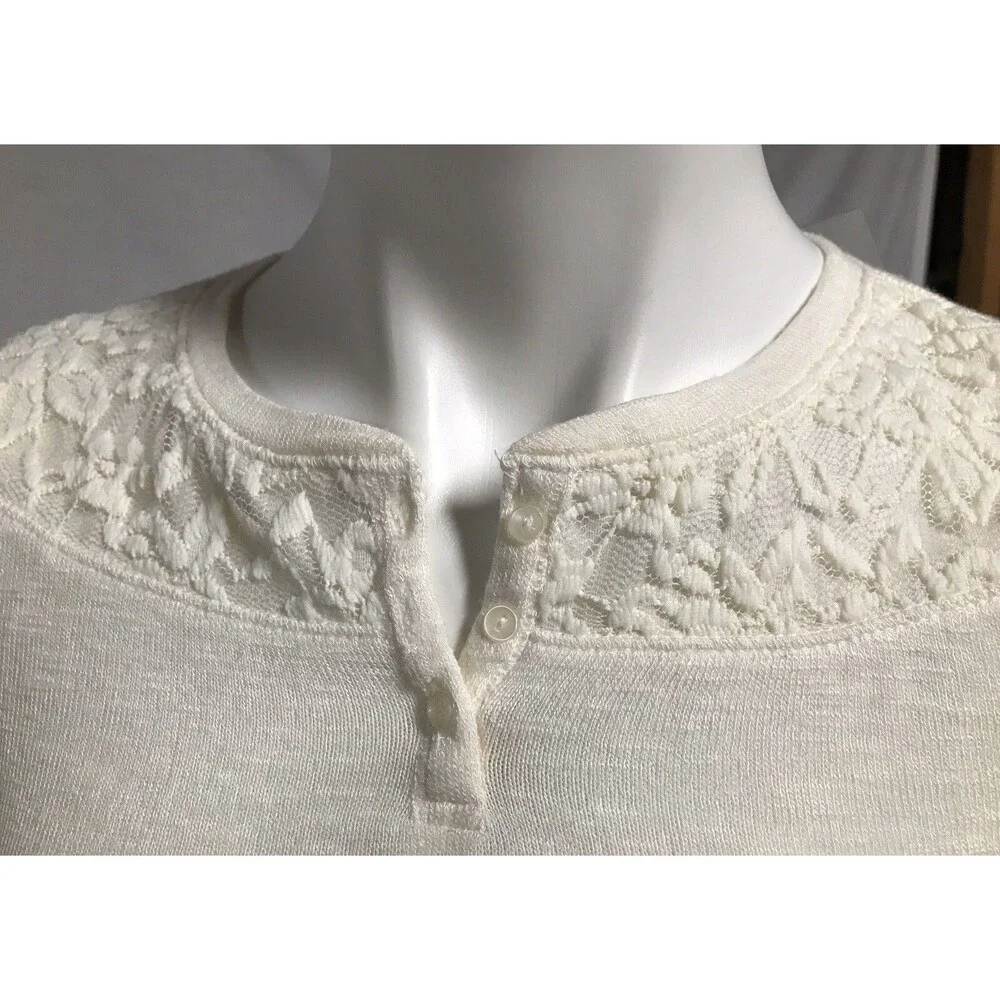 Lace Trim Ivory Cream Colored Sweater By Justice Girls Size 10 New